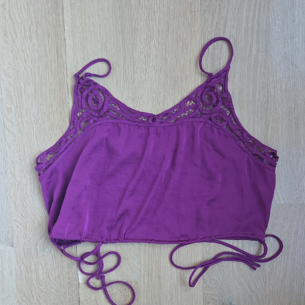 Purple Lace Trim Women's Top